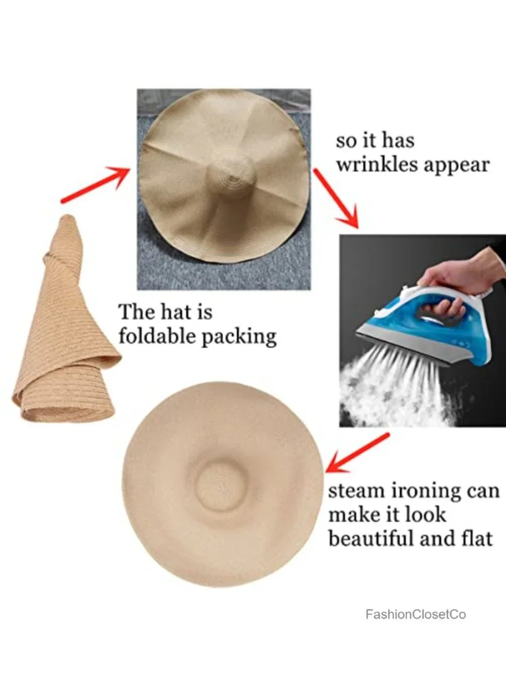 Oversized Straw Sun Hat Wide Brim Floppy Roll Up Foldable Beach Visor Hat